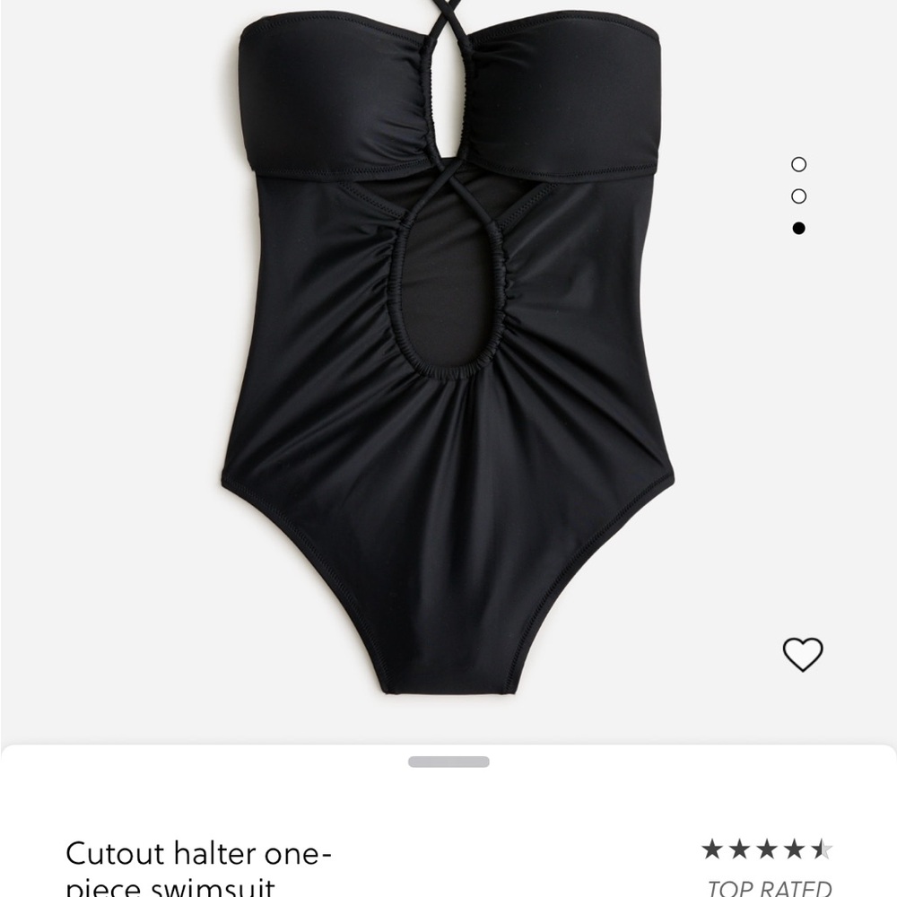 J. Crew Black Cutout Halter One-Piece Swimsuit
